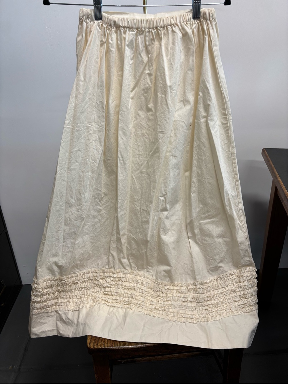 Krista Larson Cream Tiered Maxi Skirt